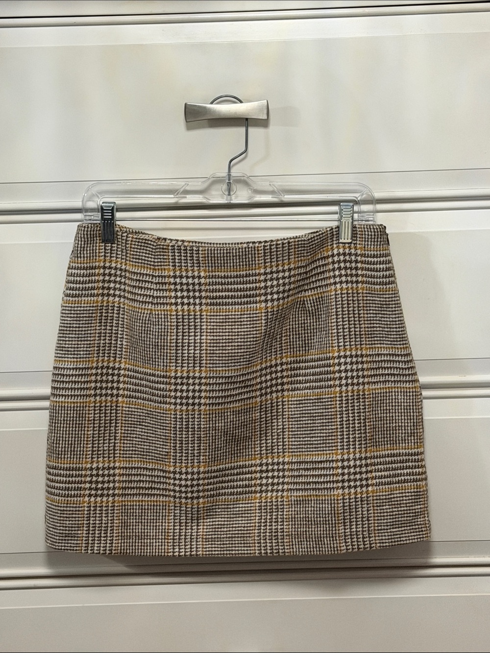 Forever 21 Plaid Mini Skirt in Brown and Yellow